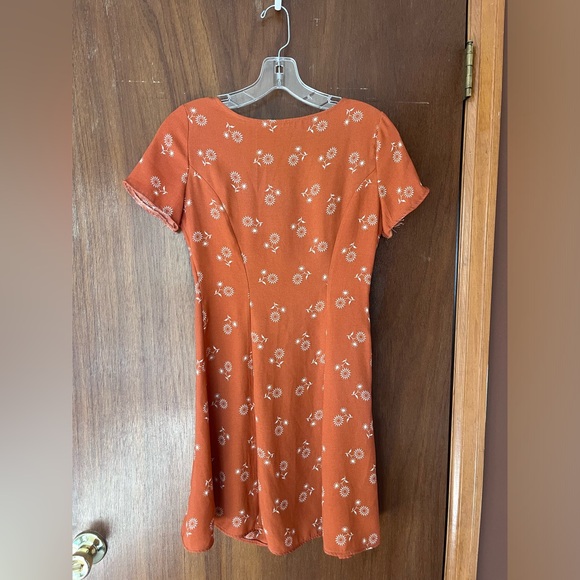 Cute orange sunflower button down sundress XS - Picture 5 of 5